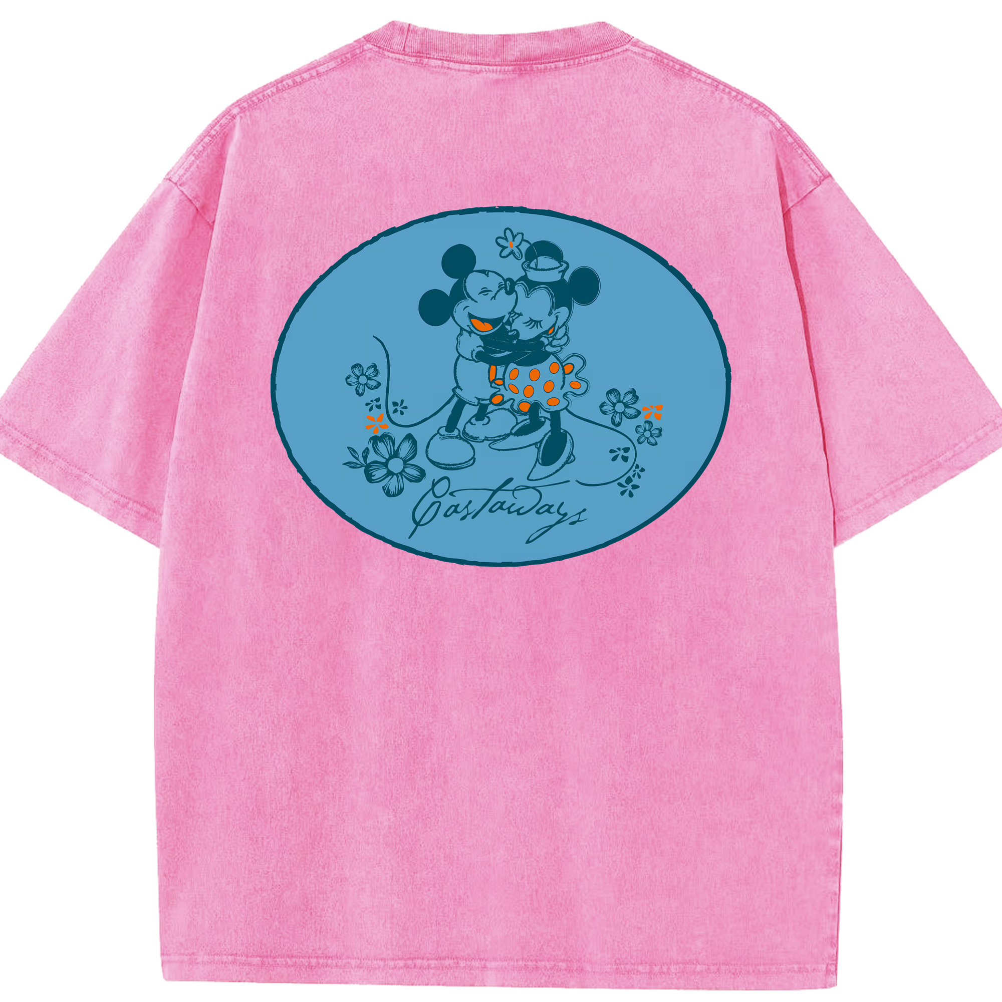 （画像用） ミッキーマウス Mickey Mouse 綿100% ヴィンテージ風 半袖Tシャツ（背面プリント）